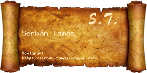 Serbán Tamás névjegykártya